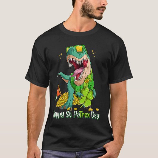 Happy St Pat Trex Day Dino St Patricks Day Toddler T-shirt (Voorkant)