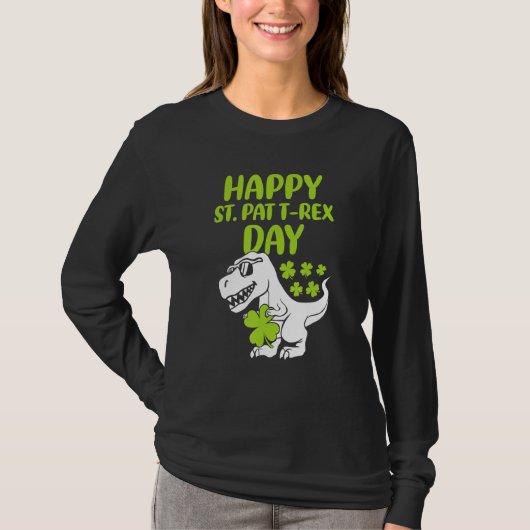 Happy St Pat Trex Day Dino St Patricks Day Toddler T-shirt (Voorkant)