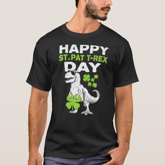 Happy St Pat Trex Day Dino St Patricks Day Toddler T-shirt (Voorkant)