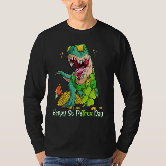 Happy St Pat Trex Day Dino St Patricks Day Toddler T-shirt (Voorkant)