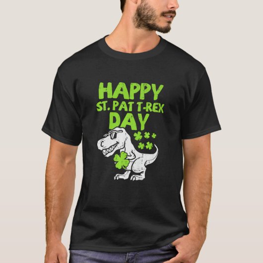 Happy St Pat Trex Day Dino St Patricks Day Toddler T-shirt (Voorkant)