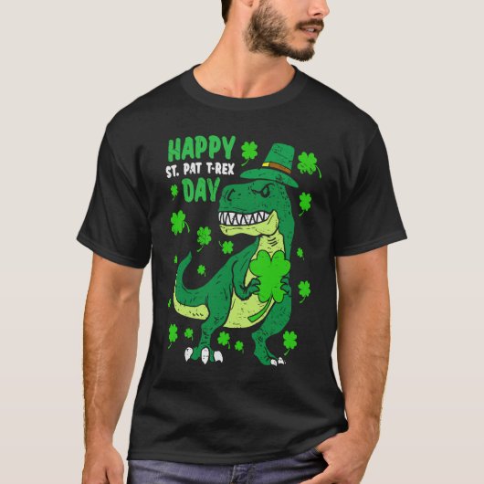 Happy St Pat Trex Day Dino St Patricks Day Toddler T-shirt (Voorkant)