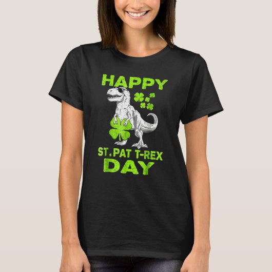 Happy St Pat Trex Day Dino St Patricks Day Toddler T-shirt (Voorkant)