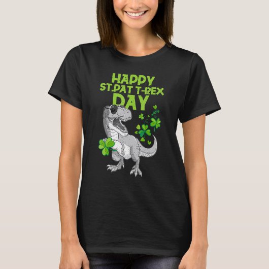 Happy St Pat Trex Day Dino St Patricks Day Toddler T-shirt (Voorkant)
