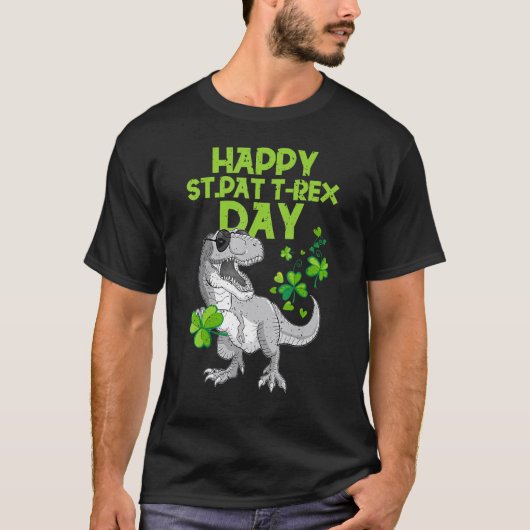 Happy St Pat Trex Day Dino St Patricks Day Toddler T-shirt (Voorkant)