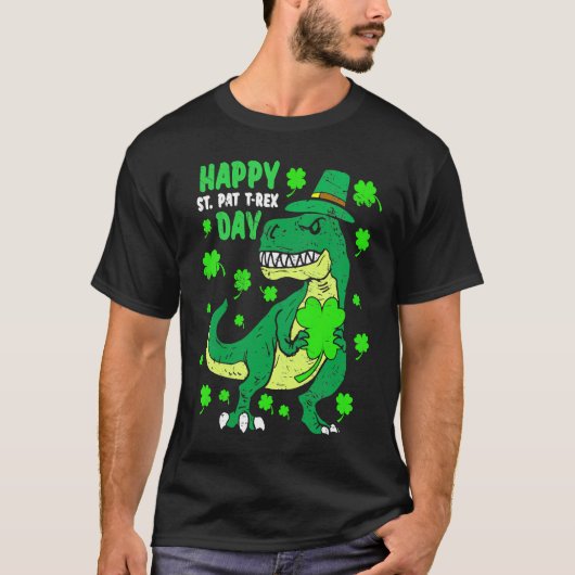 Happy St Pat Trex Day Dino St Patricks Day Toddler T-shirt (Voorkant)
