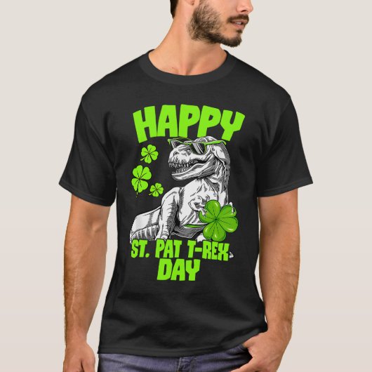 Happy St Pat Trex Day Dino St Patricks Day Toddler T-shirt (Voorkant)