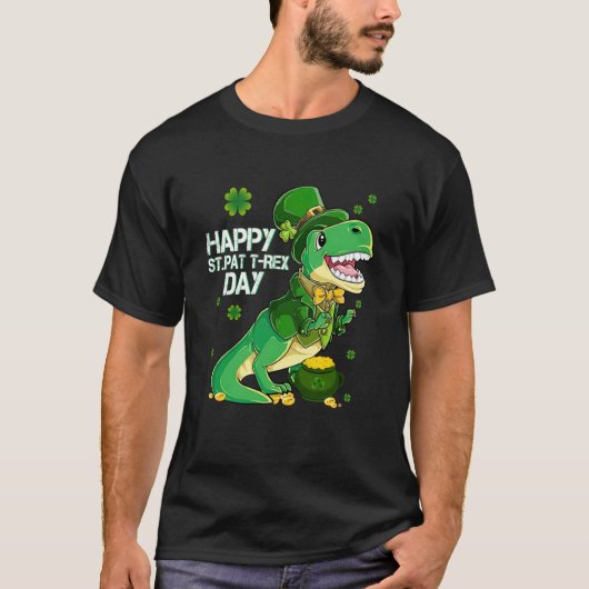 Happy St Pat Trex Day Dino St Patricks Day Toddler T-shirt (Voorkant)