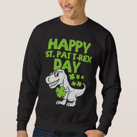 Happy St Pat Trex Day Dino St Patricks Day Toddler Trui (Voorkant)