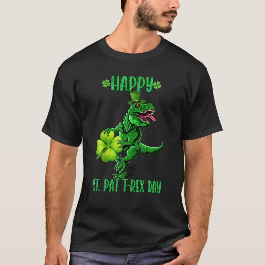 Happy St Pat Trex Day Dino Toddler Boys St Patrick T-shirt (Voorkant)