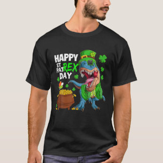 Happy St Pat Trex Day Dinosaur Patricks Day Leprec T-shirt