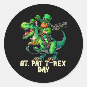 Happy St. Pat Trex Day Dinosaur Peuter Boys St Pa Ronde Sticker