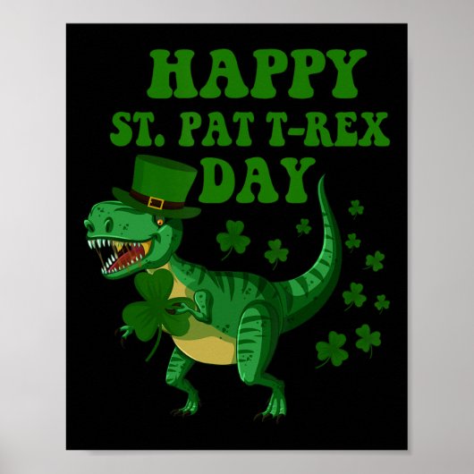 Happy St Pat Trex Day Dinosaur St Patricks Day Sha Poster (Voorkant)