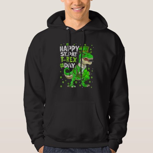 Happy St Pat Trex Day Dinosaur St Patricks Day Tod Hoodie (Voorkant)