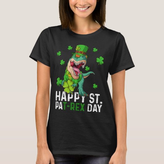 Happy St Pat Trex Day Dinosaur St Patricks Day Tod T-shirt (Voorkant)