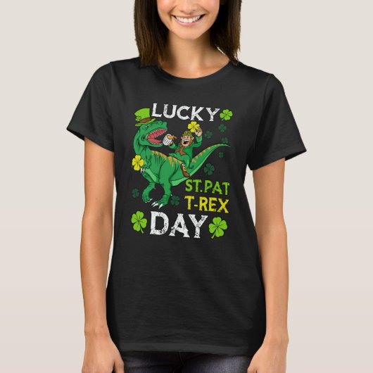 Happy St Pat Trex Day Dinosaur St Patricks Day Tod T-shirt (Voorkant)