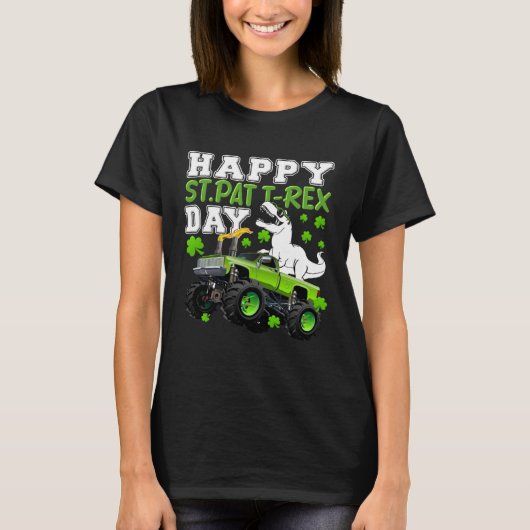 Happy St Pat Trex Day Dinosaur St Patricks Day Tod T-shirt (Voorkant)