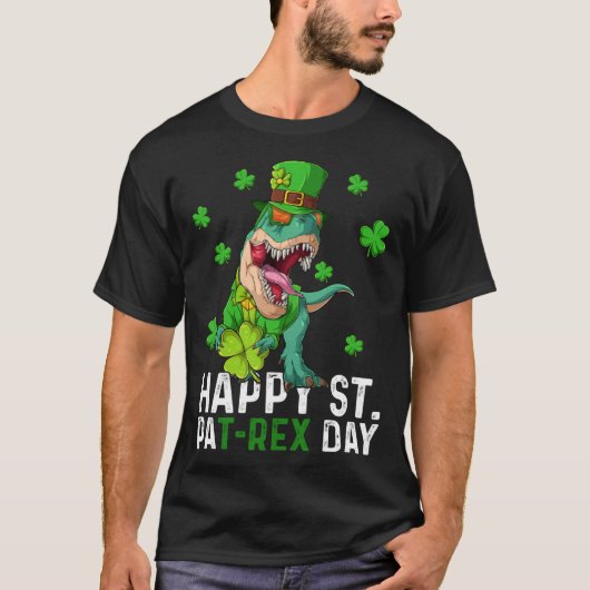 Happy St Pat Trex Day Dinosaur St Patricks Day Tod T-shirt (Voorkant)