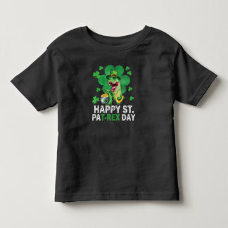 Happy St Pat Trex Day Dinosaur Toddler St Patricks Kinder Shirts