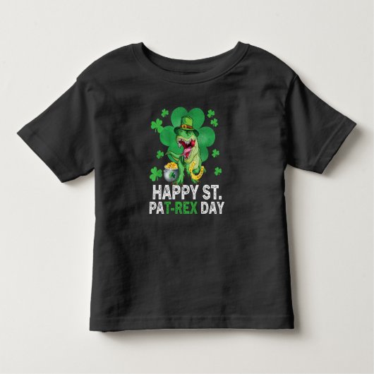 Happy St Pat Trex Day Dinosaur Toddler St Patricks Kinder Shirts (Voorkant)