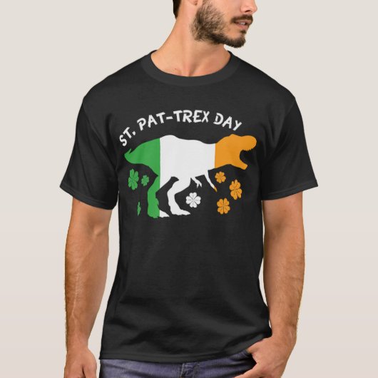 Happy St Pat Trex Day Dinosaur Tyrannosaur Patrick T-shirt (Voorkant)