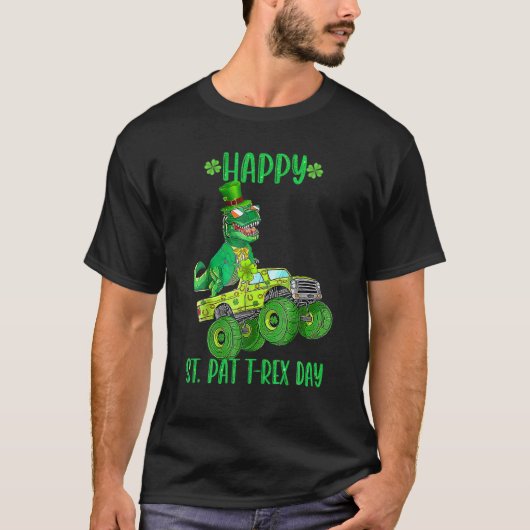 Happy St Pat Trex Day Funny Patricks Day Dinosaur T-shirt (Voorkant)