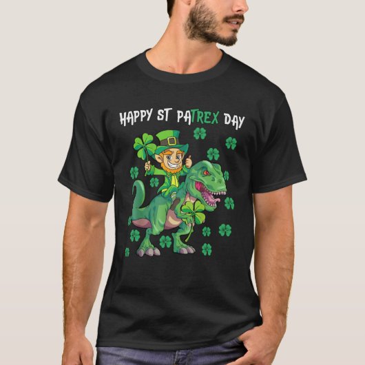Happy St Pat Trex Day Leprechaun Dino St Patricks  T-shirt (Voorkant)