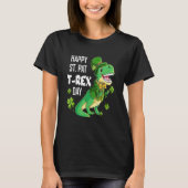 Happy St Pat Trex Day St Patricks Day Dinosaur Luc T-shirt (Voorkant)