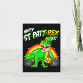 Happy St Pat Trex Day St Patricks Day Schattige Di Kaart (Voorkant)