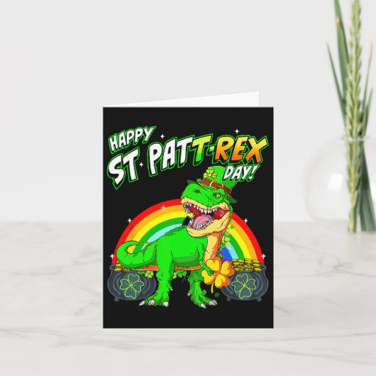 Happy St Pat Trex Day St Patricks Day Schattige Di Kaart (Voorkant)