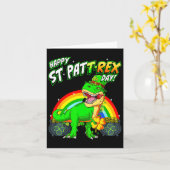 Happy St Pat Trex Day St Patricks Day Schattige Di Kaart (Gele Bloem)