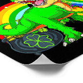 Happy St Pat Trex Day St Patricks Day Schattige Di Poster (Hoek)