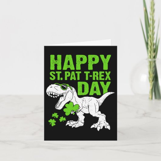 Happy St Pat Trex Day St Patrick's Dinosaur Peuter Kaart (Voorkant)