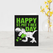 Happy St Pat Trex Day St Patrick's Dinosaur Peuter Kaart (Gele Bloem)