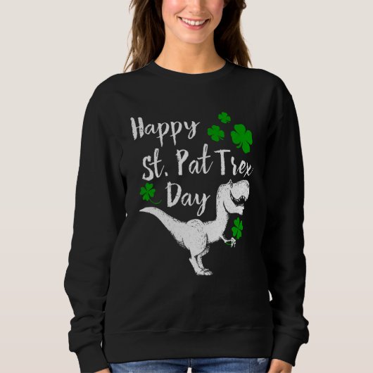Happy St Pat Trex Day T Shirt Dinosaur St Patrick (Voorkant)