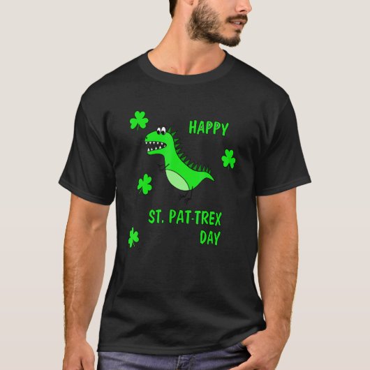Happy St Pat Trex Saint Patrick's Day Dinosaur Kid T-shirt (Voorkant)
