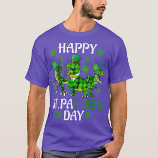 Happy St Patre Day Saint Patrick Dinosaur Boys Gir T-shirt