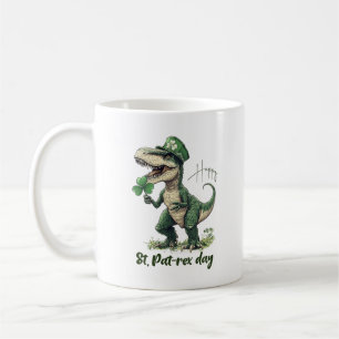 Happy St. PatREX Day dinosaurus St. Patrick's Day Koffiemok