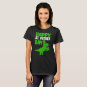 Happy St Patrex Day Irish Rex Saint Patricks Dino T-shirt (Voorkant volledig)