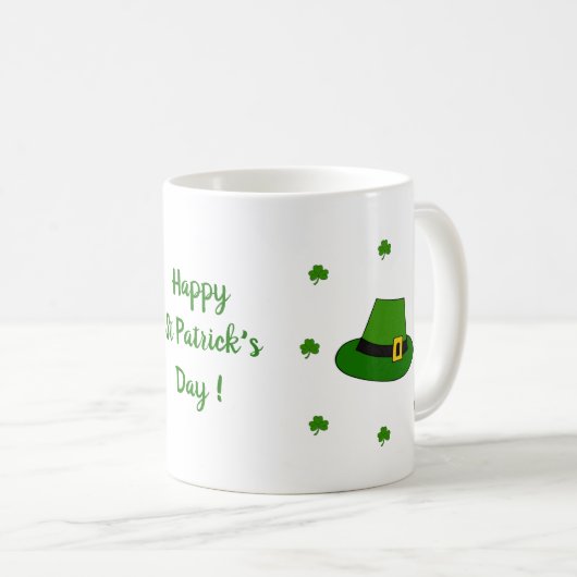 Happy St Patri Minimalist Cute Coffee Mok (Voorkant rechts)