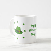 Happy St Patri Minimalist Cute Coffee Mok (Voorkant links)