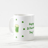 Happy St Patri Minimalist Cute Coffee Mok (Voorkant links)