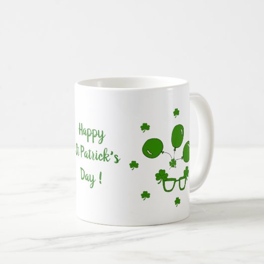 Happy St Patri Minimalist Cute Coffee Mok (Voorkant rechts)