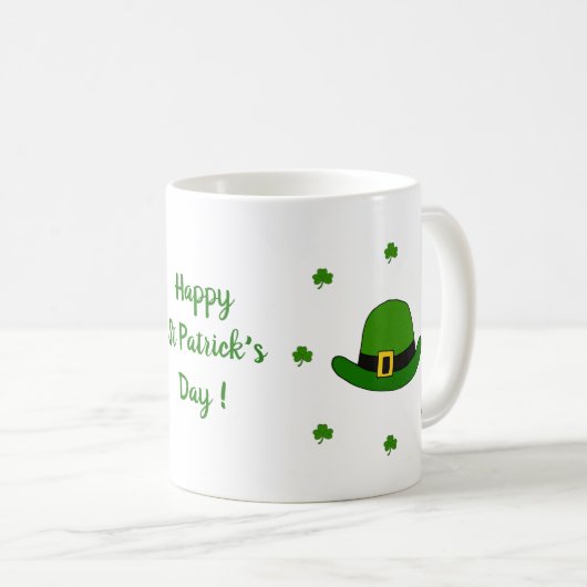 Happy St Patri Minimalist Cute Coffee Mok (Voorkant rechts)
