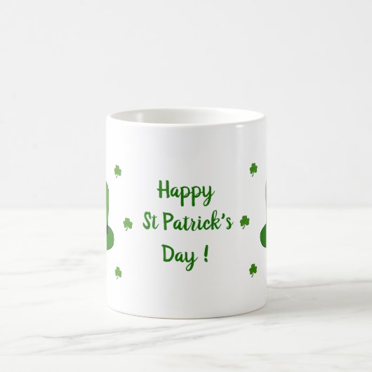 Happy St Patri Minimalist Cute Coffee Mok (Center)