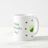 Happy St Patri Minimalist Cute Coffee Mok (Voorkant rechts)