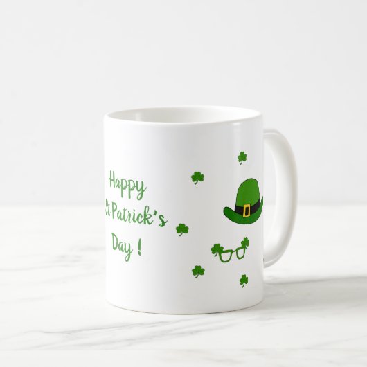 Happy St Patri Minimalist Cute Coffee Mok (Voorkant rechts)