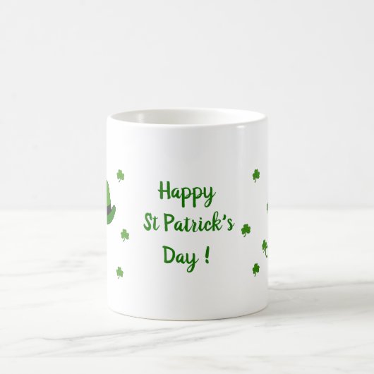 Happy St Patri Minimalist Cute Coffee Mok (Center)