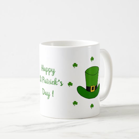 Happy St Patri Minimalist Cute Coffee Mok (Voorkant rechts)