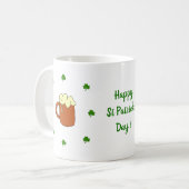 Happy St Patri Minimalist Cute Coffee Mok (Voorkant links)